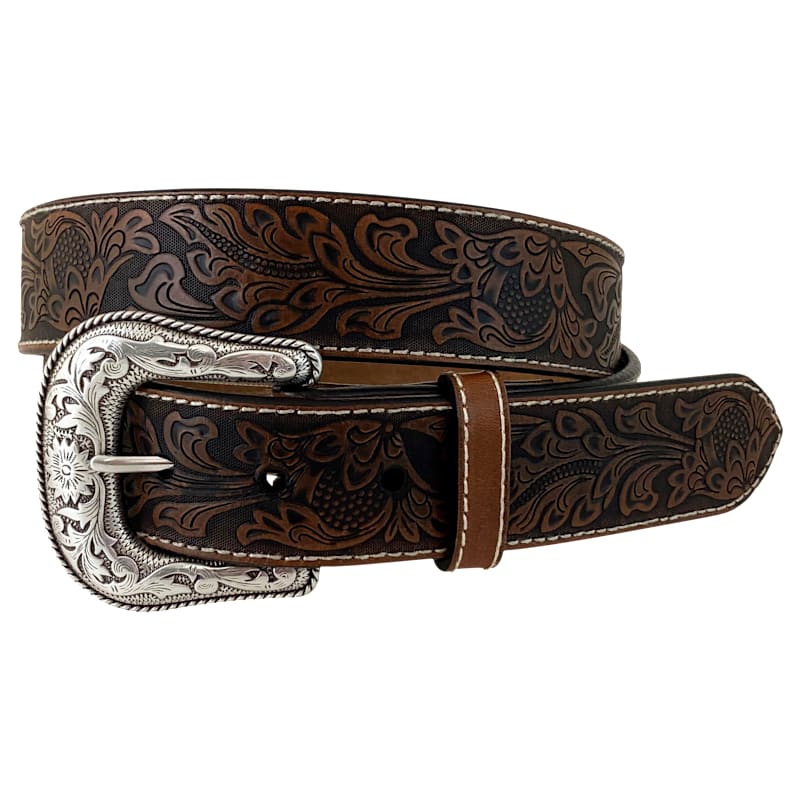RedHead Ranch Embossed Leather Belt
