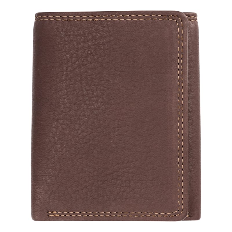 RedHead USA Wild Deerskin Leather Trifold RFID Wallet