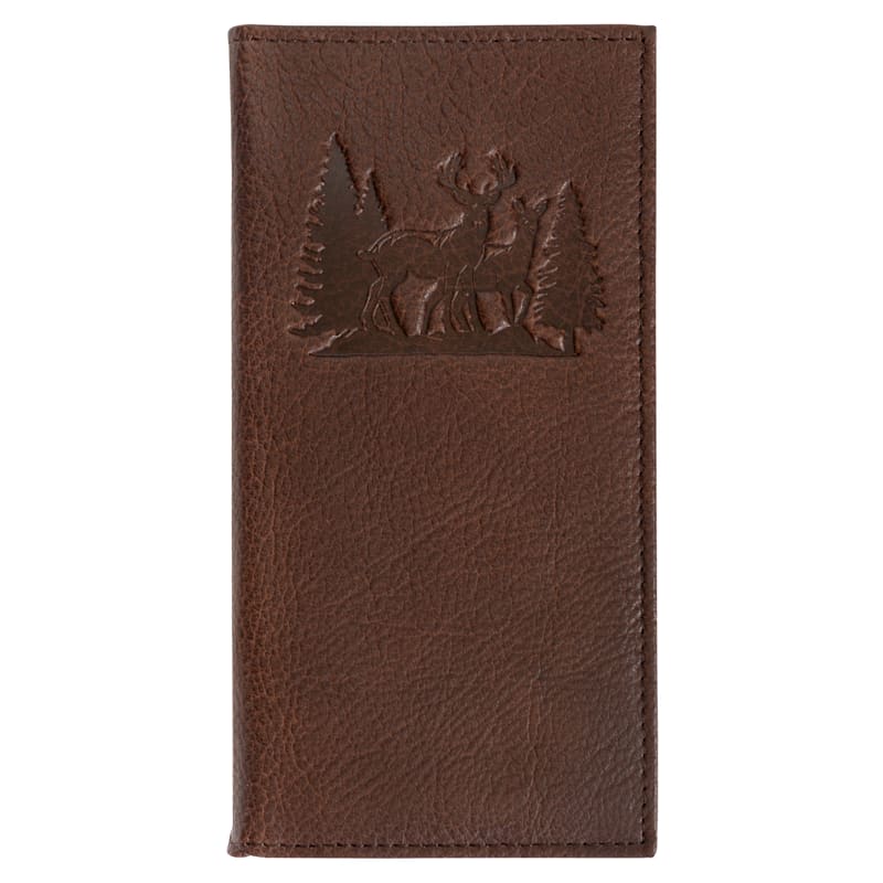 Redhead Deer Scene Embossed Elvis Leather Roper Wallet