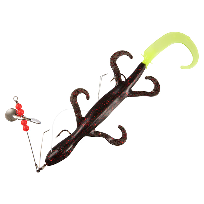 Creme Pre-rigged 6'' Curl Tail Lizards