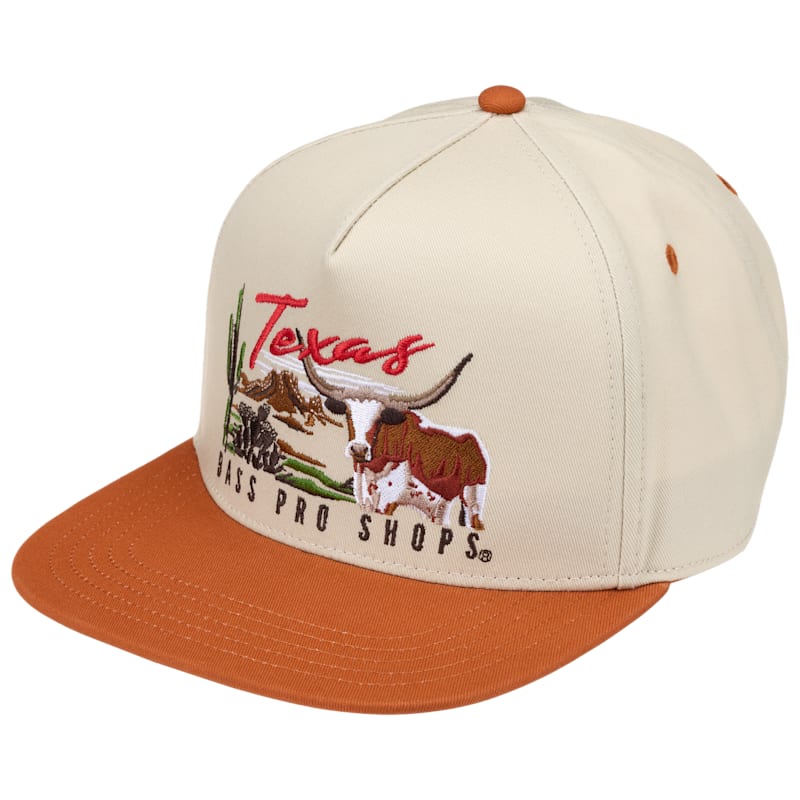Bass Pro Shops Texas Longhorn Landscape Flatbill Cap