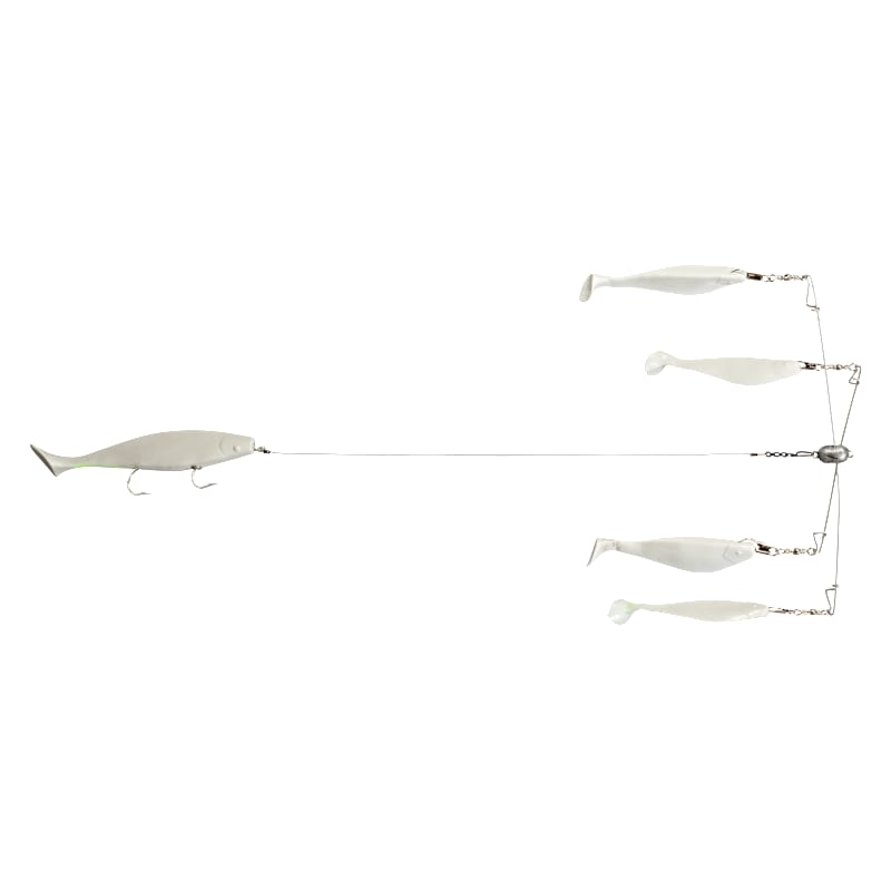 Blue Water Candy Rock Fish Candy 4-Arm Umbrella Rig with Shad Body