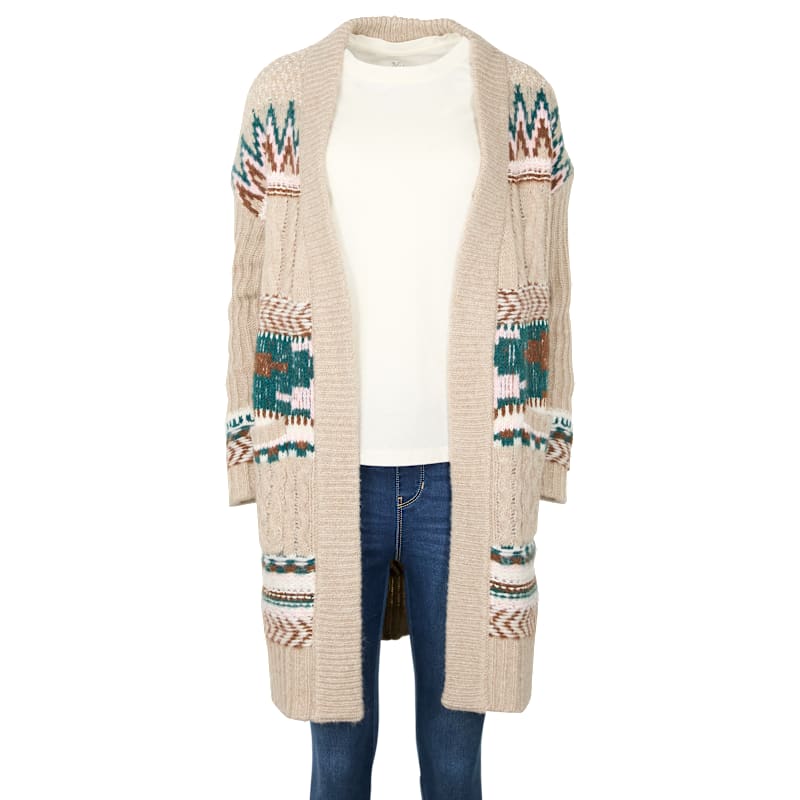 Natural Reflections Fair Isle Long-Sleeve Cardigan