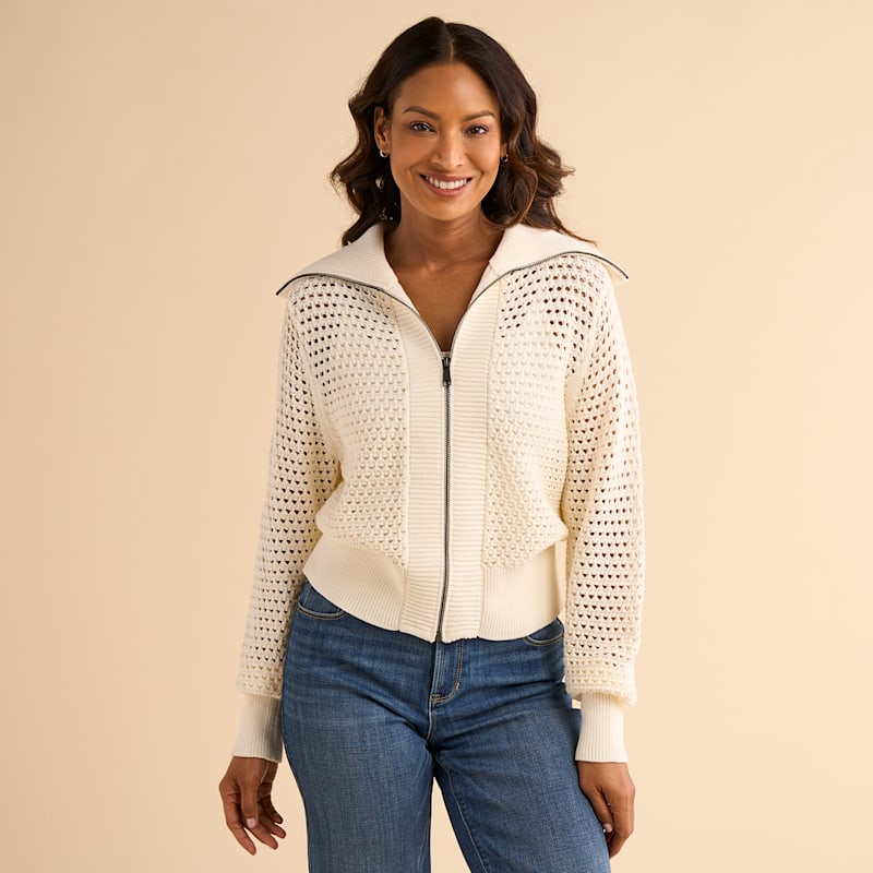 Natural Reflections Summer Nights Full-Zip Sweater