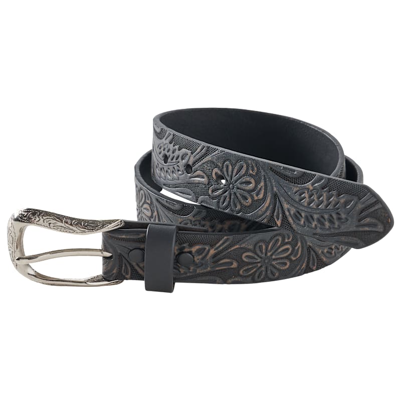 Natural Reflections Floral Embossed Western Belt