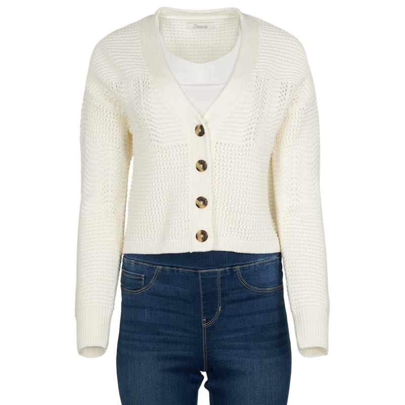 Natural Reflections Open-Stitch Cardigan