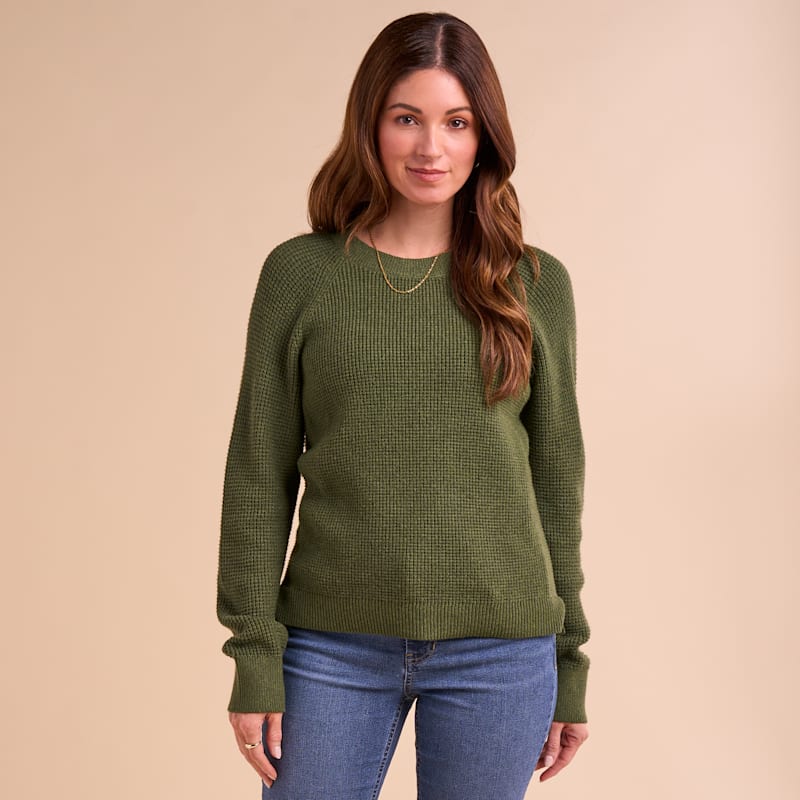Natural Reflections Rutledge Waffle-Knit Crew-Neck Long-Sleeve Shirt