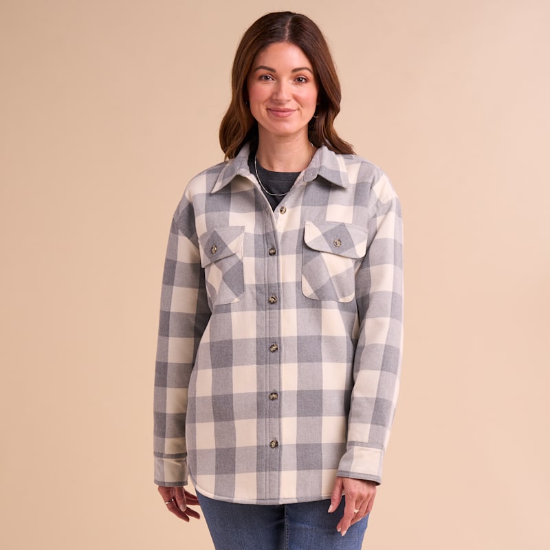 Natural Reflections Sherpa-Lined Flannel Shirt Jacket