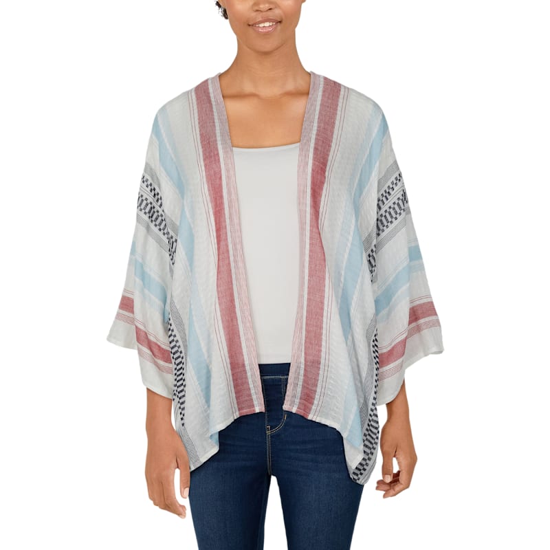 Natural Reflections Fairgrounds Stripe Kimono