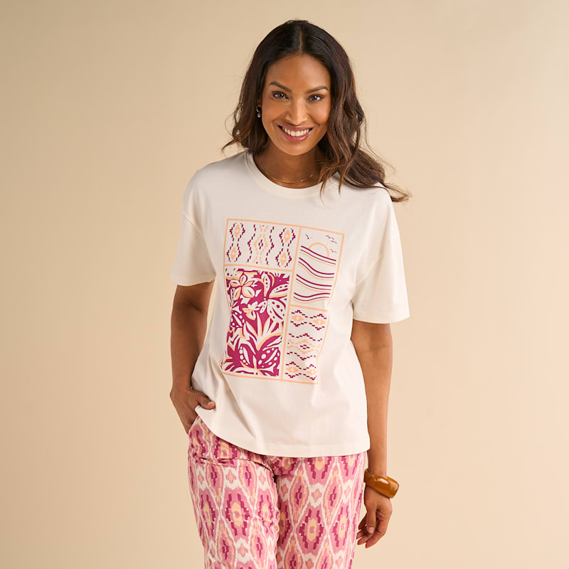 Natural Reflections Tribal Summer Graphic Short-Sleeve T-Shirt