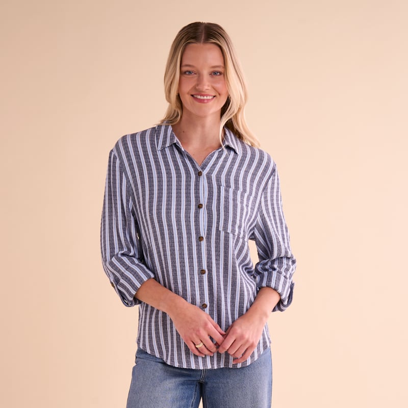 Natural Reflections Cascade Button-Down Long-Sleeve Shirt