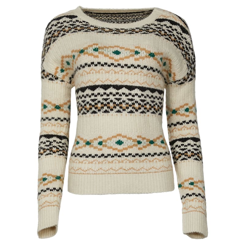 Natural Reflections Fair Isle Crew-Neck Long-Sleeve Sweater