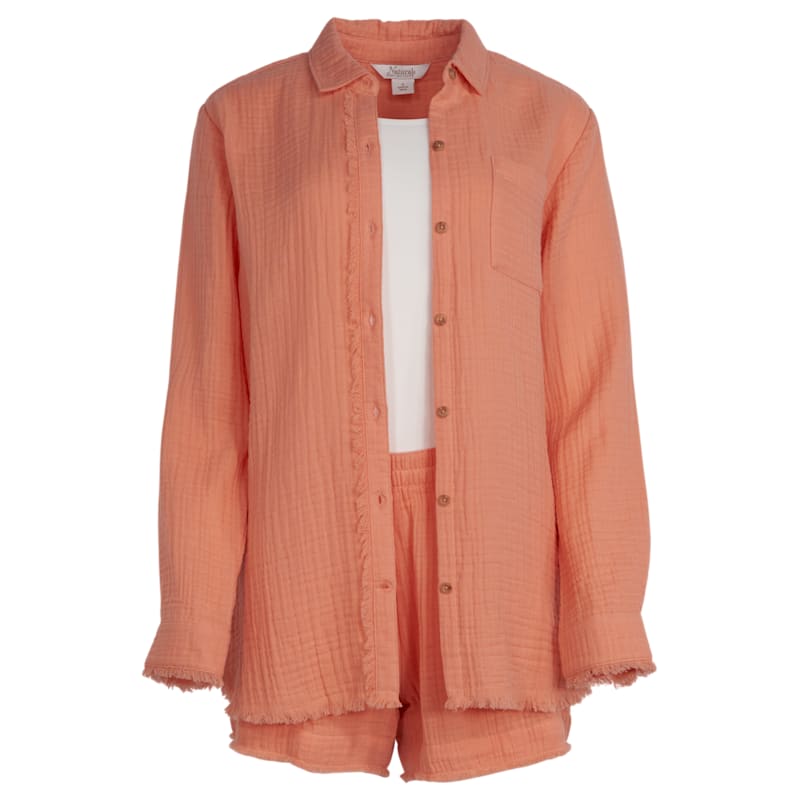 Natural Reflections Double Cloth Button-Down Long-Sleeve Shirt