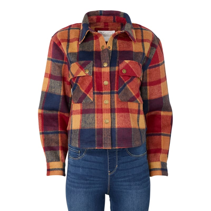 Natural Reflections Plaid Button-Down Long-Sleeve Shirt Jacket