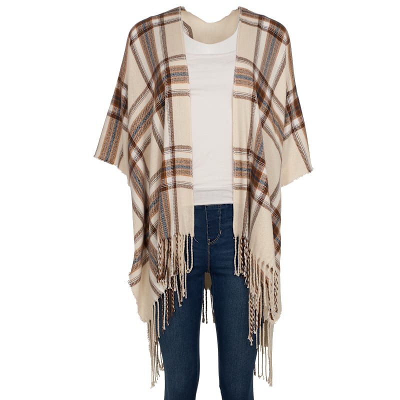 Natural Reflections Orchard Plaid Ruana