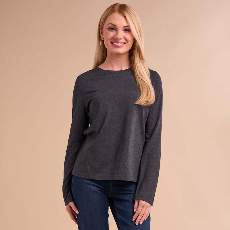 Natural Reflections Everyday Crew-Neck Long-Sleeve T-Shirt
