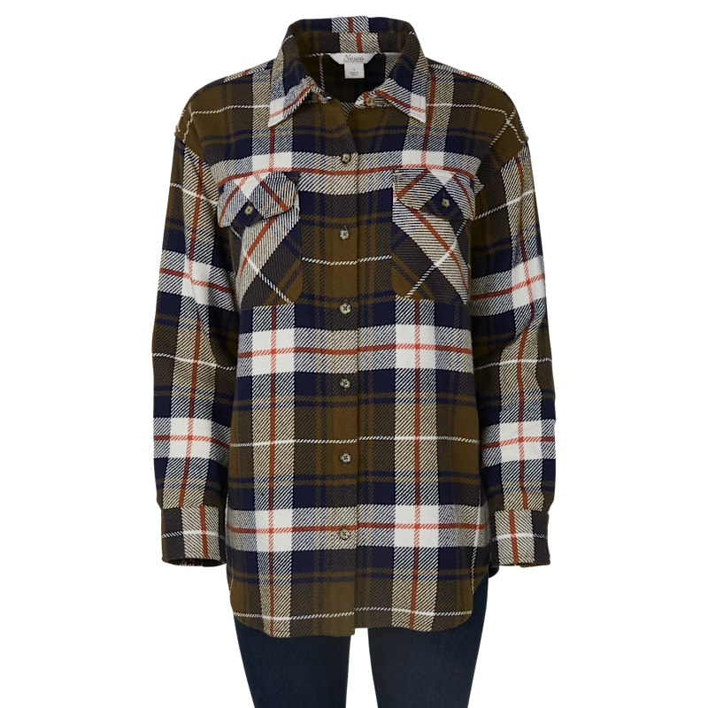 Natural Reflections Fireside Flannel Button-Down Long-Sleeve Shirt
