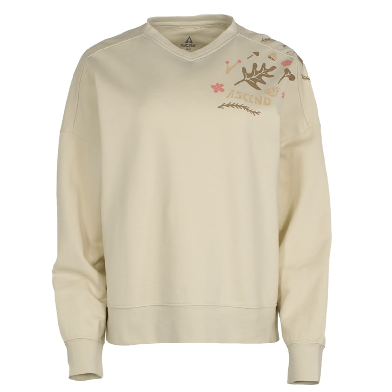 Ascend To And Fro Groovy Graphic V-Neck Sweatshirt