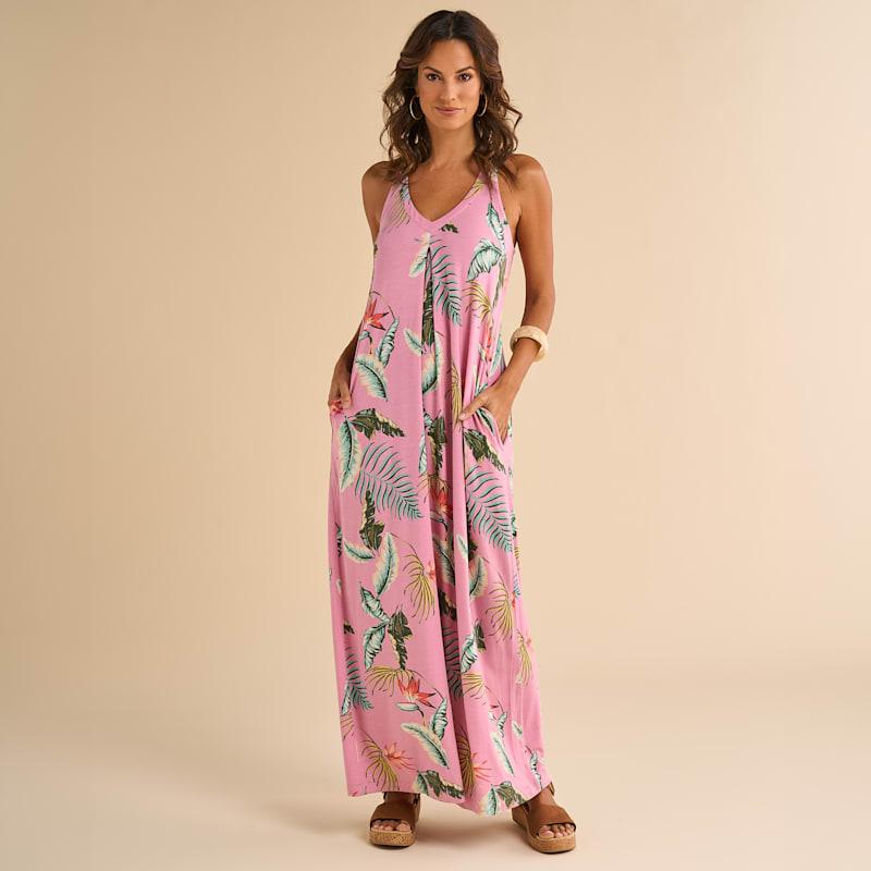 Natural Reflections Tropical Print Maxi Dress