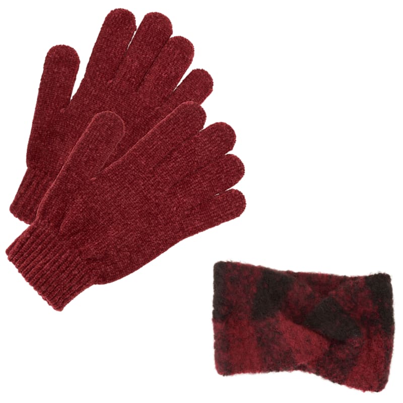 Natural Reflections Boucle Twisted Headband and Glove Set
