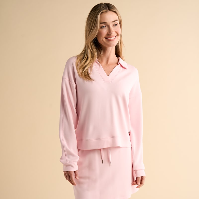 Natural Reflections Soft Haven Long-Sleeve Polo Sweatshirt