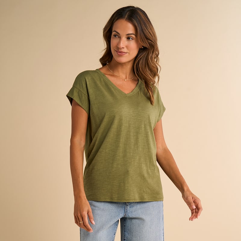 Natural Reflections Rosewood V-Neck Short-Sleeve T-Shirt