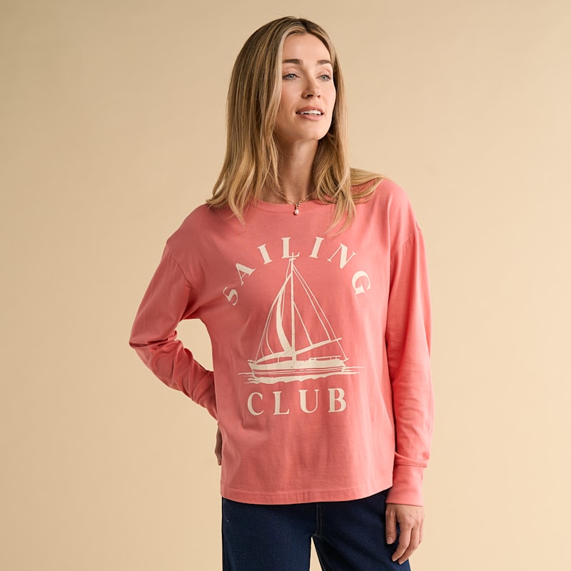 Natural Reflections Sailing Club Graphic Long-Sleeve T-Shirt