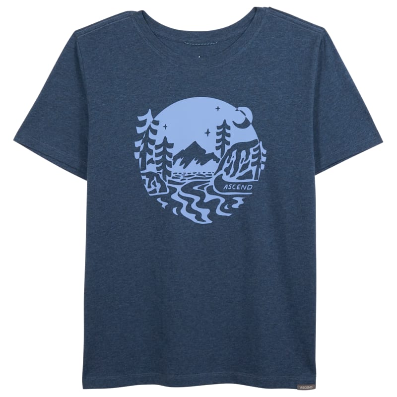 Ascend Organic Mountain Stream Graphic Short-Sleeve T-Shirt