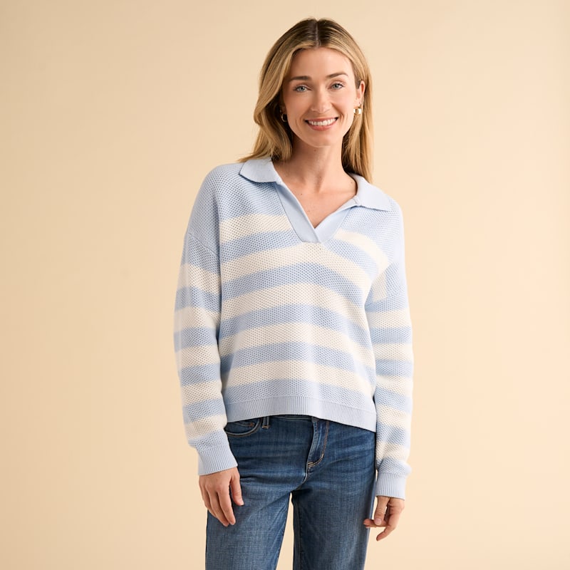 Natural Reflections Riviera Collared Long-Sleeve Sweater