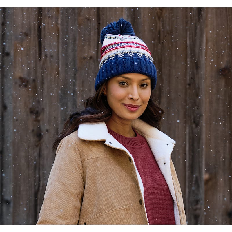 Natural Reflections Rosewood Pom Cuff Hat