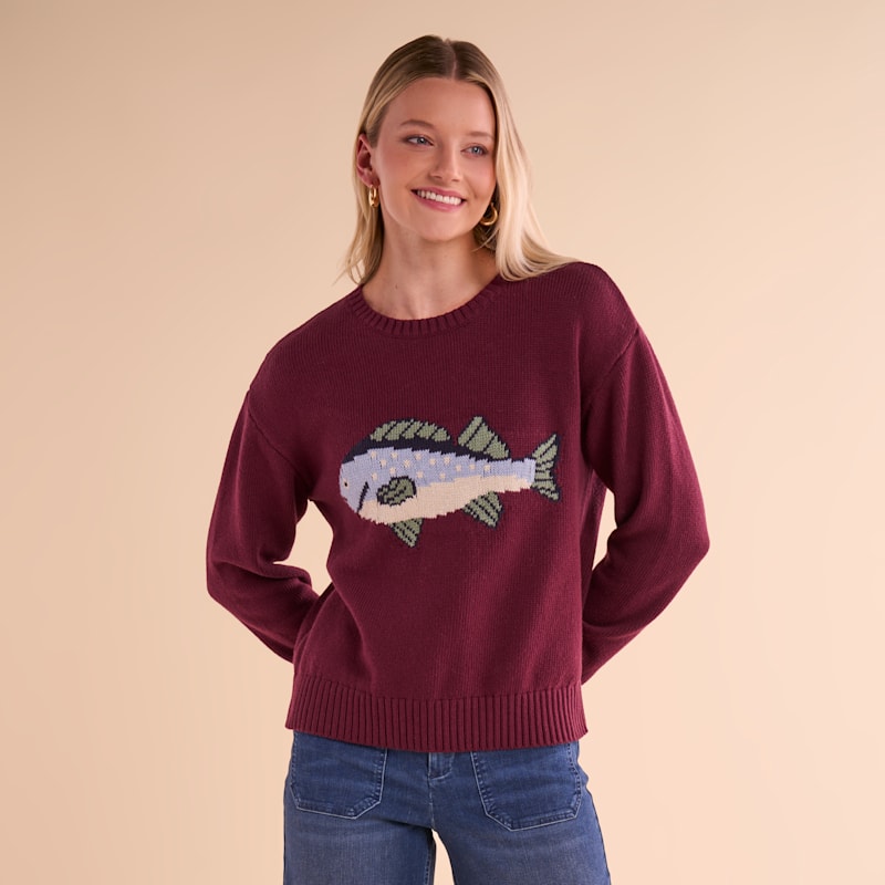 Natural Reflections Finley Fish Crew-Neck Sweater