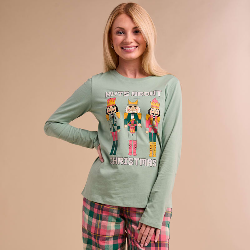 Natural Reflections Nuts About Christmas Nutcrackers Long-Sleeve Shirt