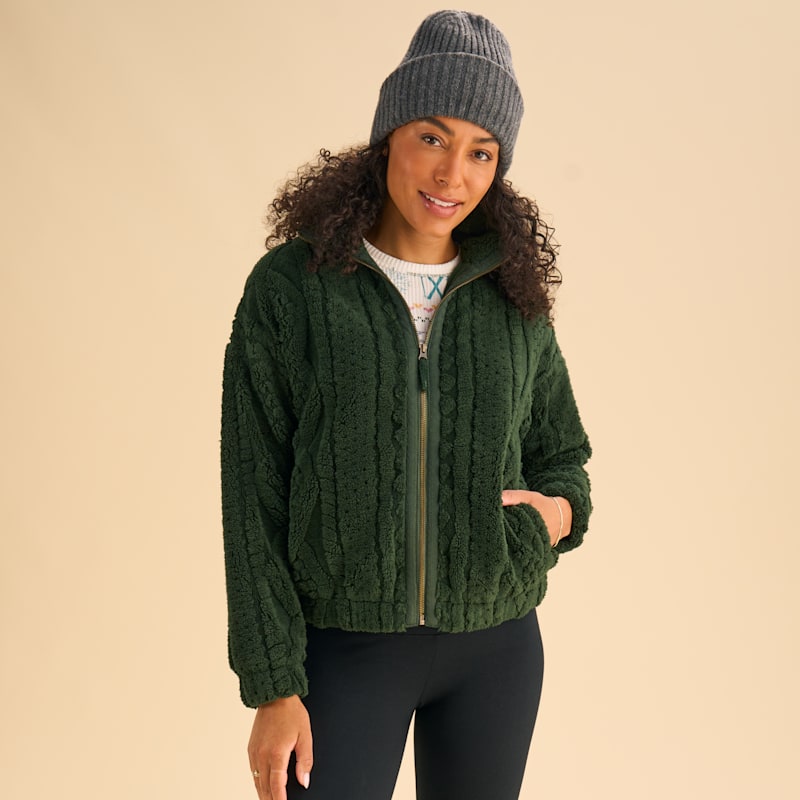Natural Reflections Cable Fleece Jacket