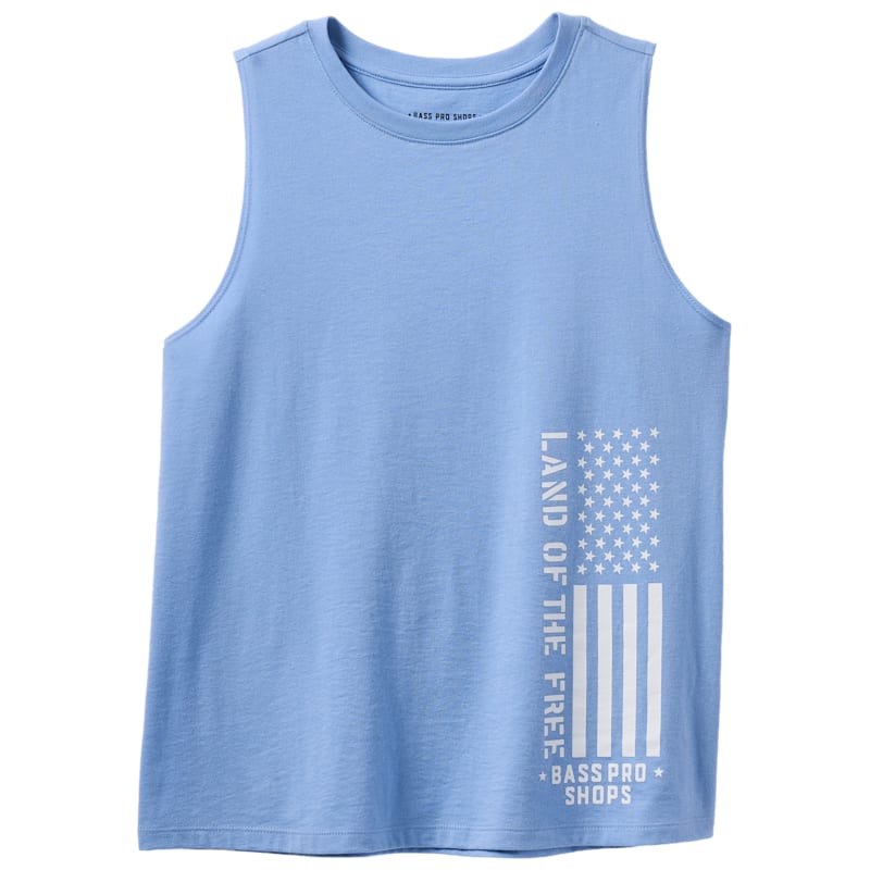 Land of the Free Vertical Logo Muscle Tank
