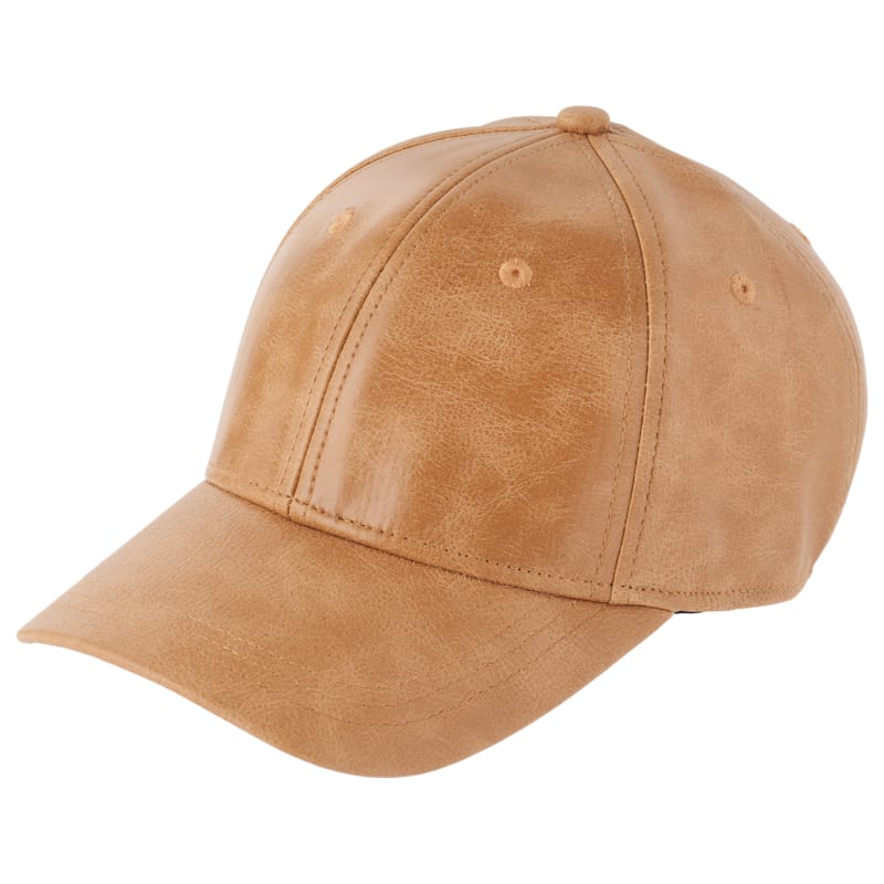 Natural Reflections Faux-Leather Adjustable Baseball Cap