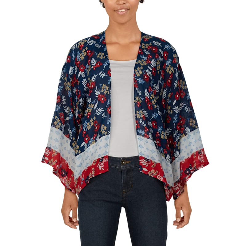 Natural Reflections Kerchief Flowers Kimono