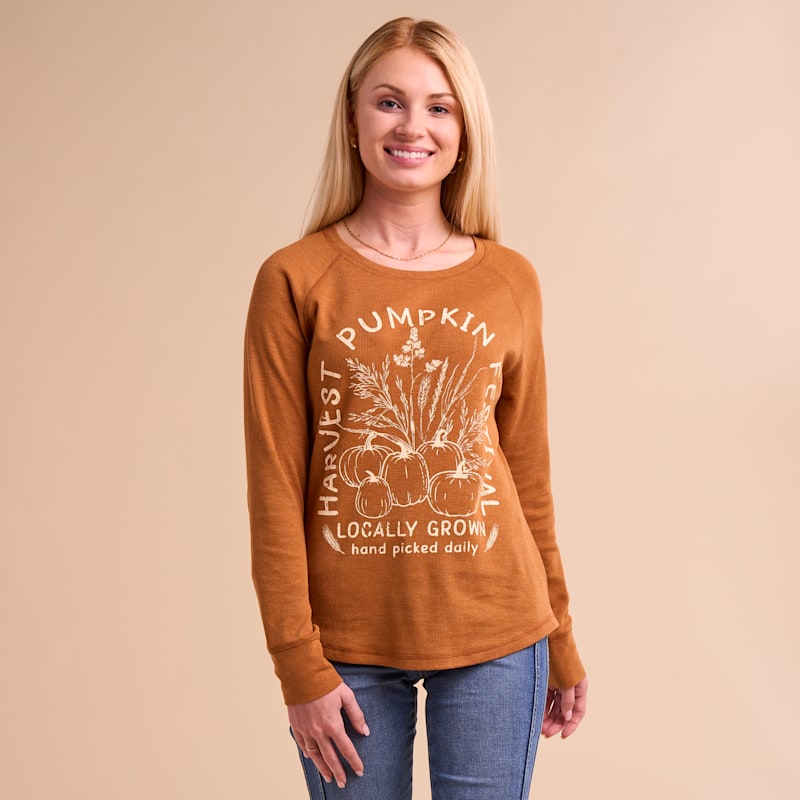 Natural Reflections Pumpkin Festival Waffle Long-Sleeve T-Shirt
