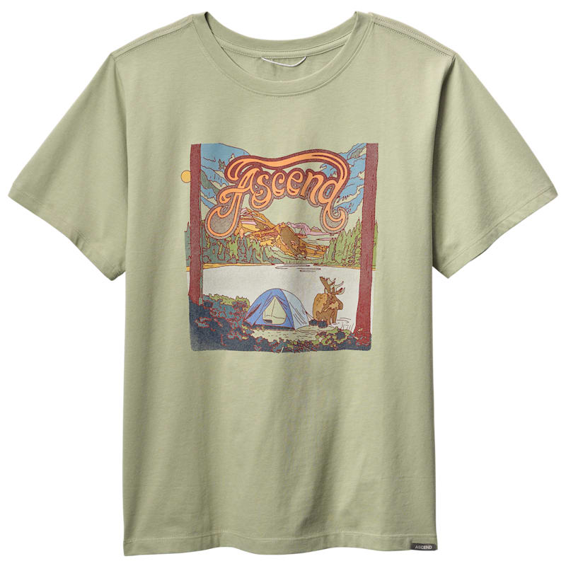 Ascend Organic Moose Camp Graphic Short-Sleeve T-Shirt