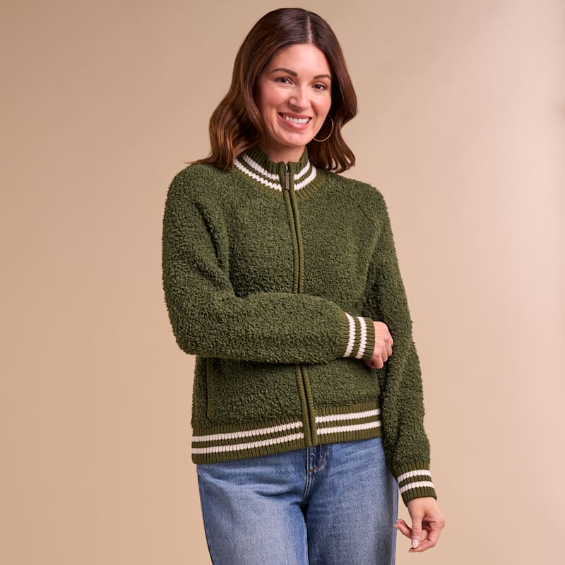 Natural Reflections Cabin Sherpa Full-Zip Sweater