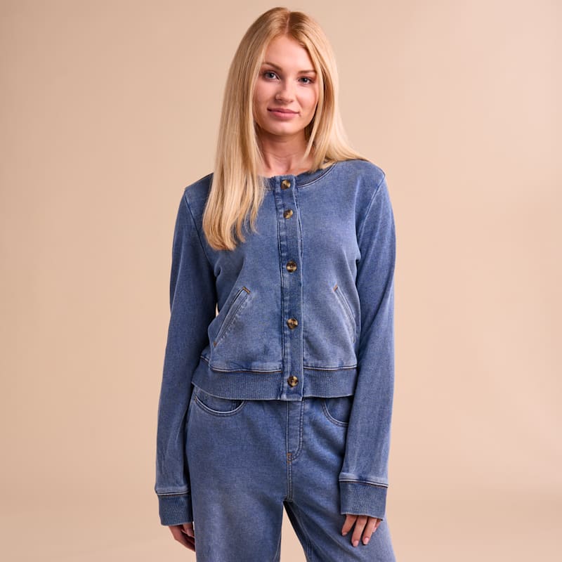Natural Reflections Knit Denim Cardigan