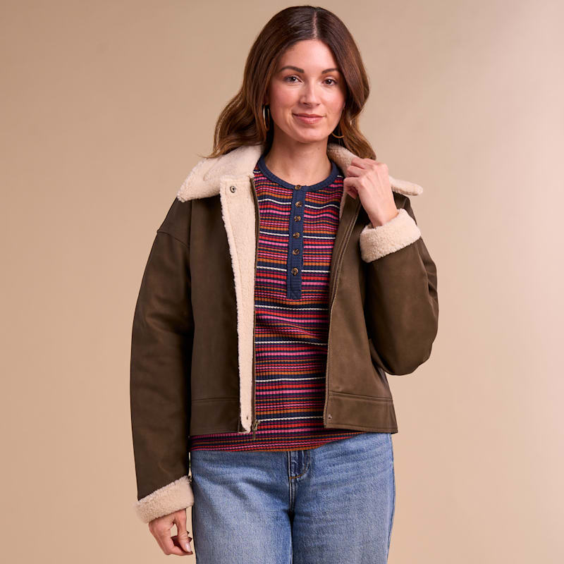 Natural Reflections Maven Faux-Leather Jacket