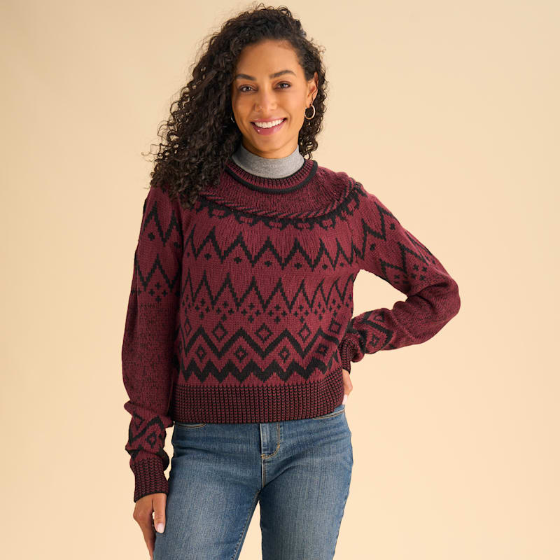 Natural Reflections Fair Isle Crew-Neck Sweater