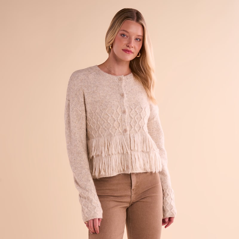 Natural Reflections Fringe Cardigan