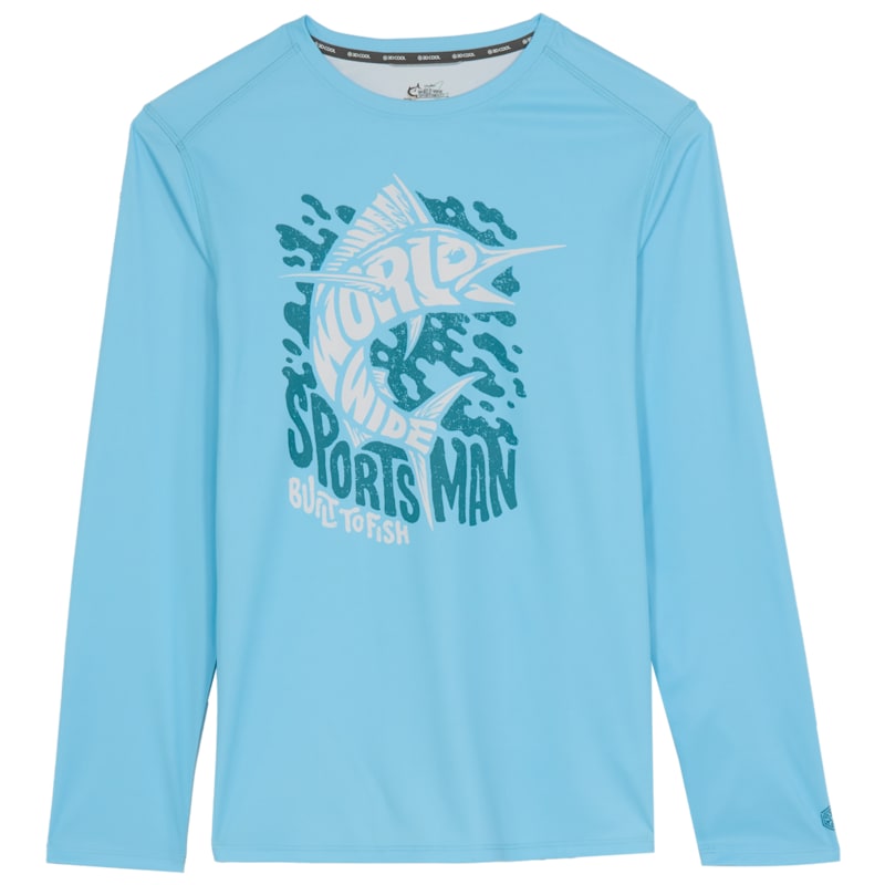 World Wide Sportsman 3D Cool Built To Fish Graphic Angler Crew Long-Sleeve Shirt
