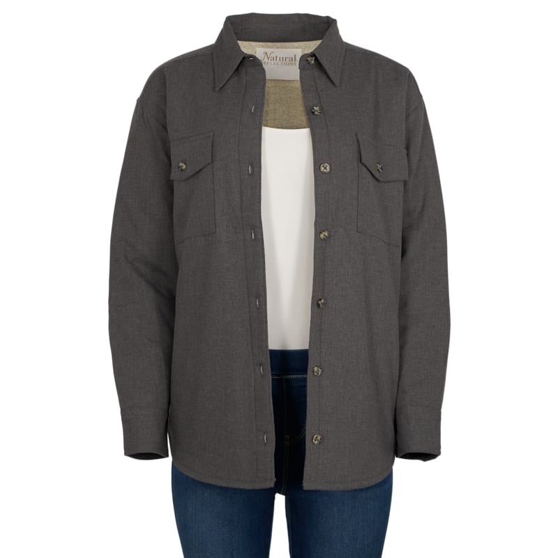 Natural Reflections Sherpa-Lined Flannel Long-Sleeve Shirt