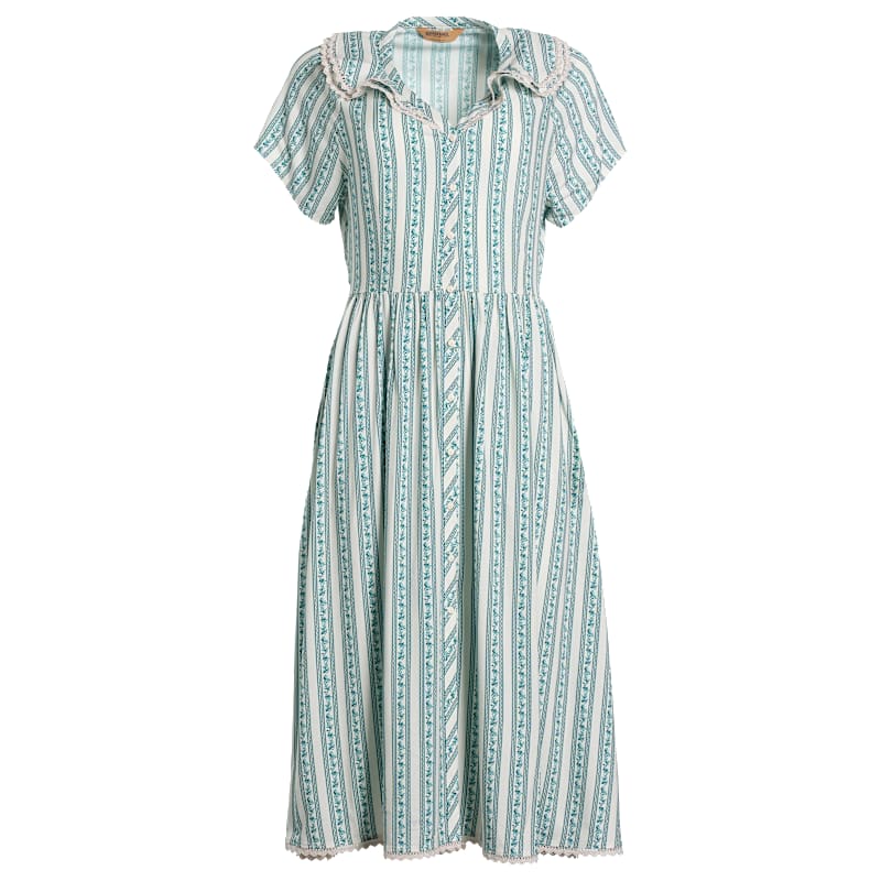 RedHead Ranch Ruffled Collar Short-Sleeve Midi Dress