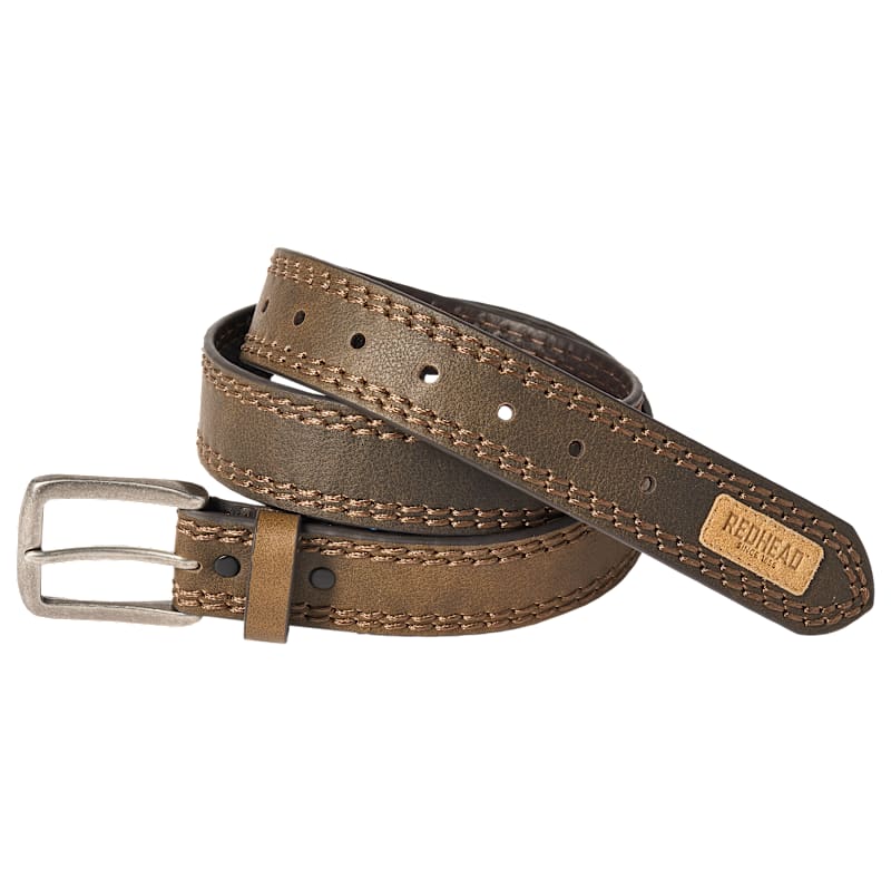 RedHead Double-Stitched Logo Leather Belt