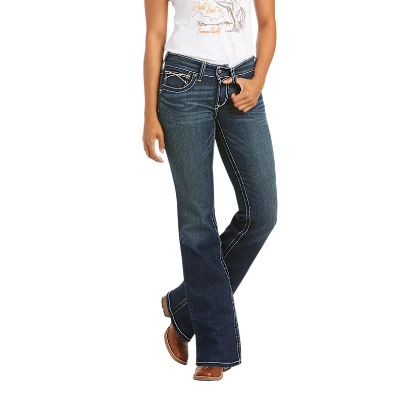 Ariat R.E.A.L. Mid Rise Stretch Whipstitch Bootcut Jeans for Ladies