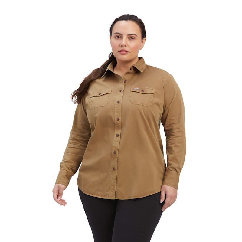 Ariat Rebar Washed Twill Long-Sleeve Work Shirt for Ladies