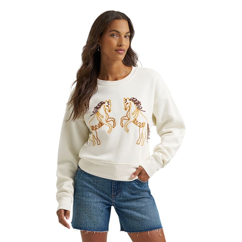 Wrangler Retro Soutache Horse Crew Sweatshirt